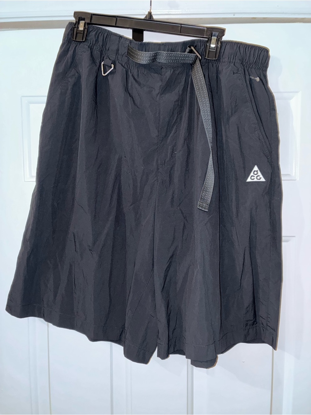 Nike ACG Black Athletic Outdoor Shorts with Integrated Belt